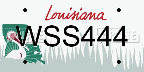 WSS444 Louisiana License Plate