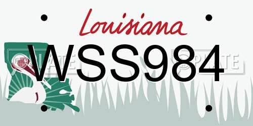 WSS984 Louisiana License Plate