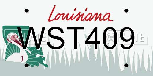 WST409 Louisiana License Plate