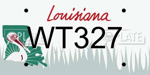 WT327 Louisiana License Plate