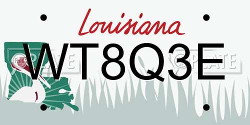 WT8Q3E Louisiana License Plate