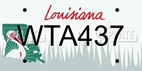 WTA437 Louisiana License Plate
