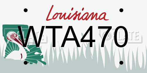 WTA470 Louisiana License Plate