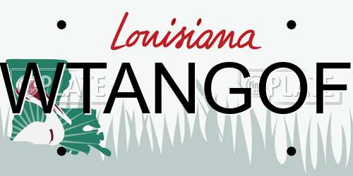 WTANGOF Louisiana License Plate
