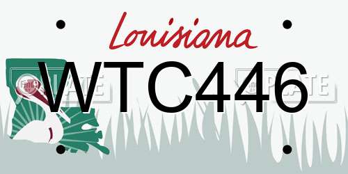 WTC446 Louisiana License Plate