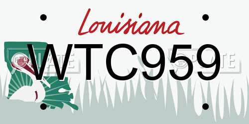 WTC959 Louisiana License Plate