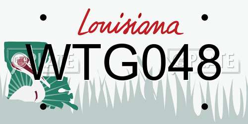WTG048 Louisiana License Plate