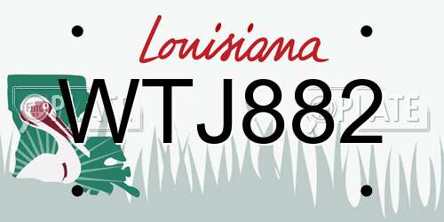 WTJ882 Louisiana License Plate