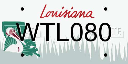 WTL080 Louisiana License Plate
