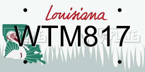 WTM817 Louisiana License Plate