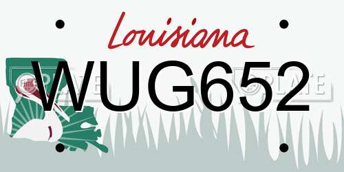 WUG652 Louisiana License Plate