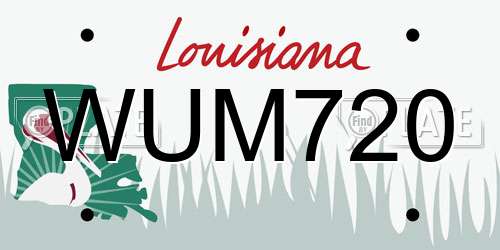 WUM720 Louisiana License Plate