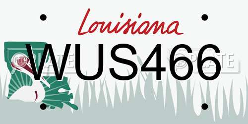 WUS466 Louisiana License Plate