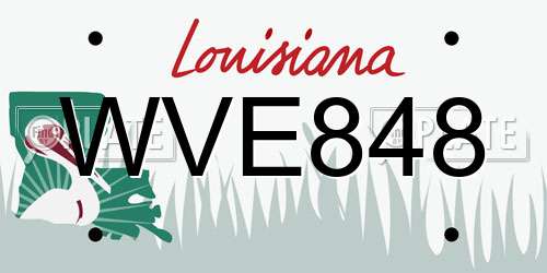 WVE848 Louisiana License Plate