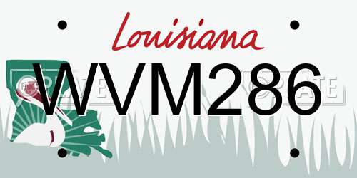 WVM286 Louisiana License Plate