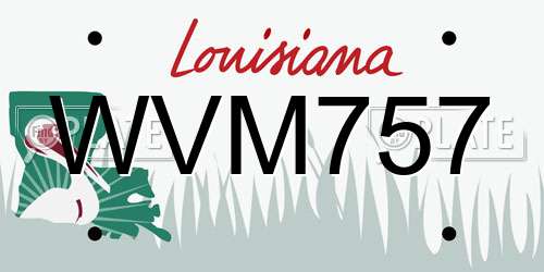 WVM757 Louisiana License Plate