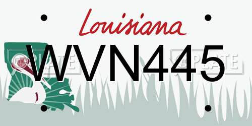 WVN445 Louisiana License Plate