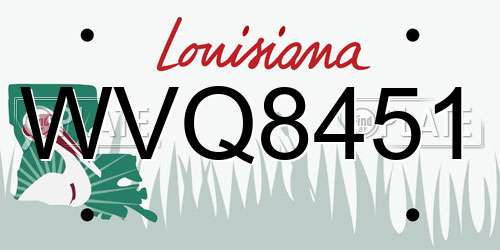 WVQ8451 Louisiana License Plate