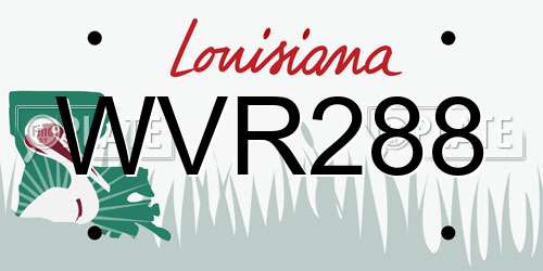 WVR288 Louisiana License Plate