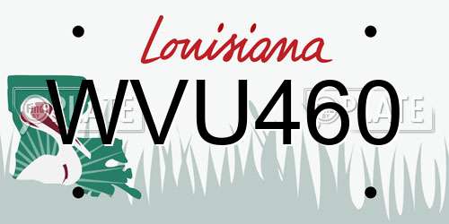 WVU460 Louisiana License Plate