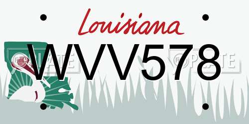 WVV578 Louisiana License Plate