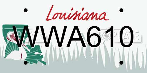WWA610 Louisiana License Plate