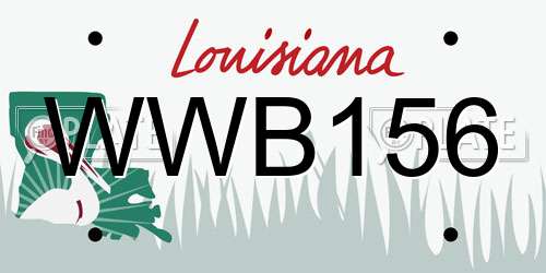 WWB156 Louisiana License Plate