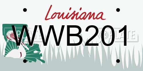 WWB201 Louisiana License Plate