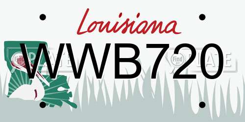 WWB720 Louisiana License Plate