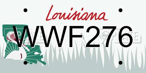 WWF276 Louisiana License Plate