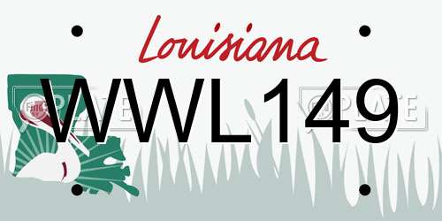 WWL149 Louisiana License Plate