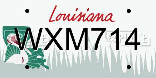 WXM714 Louisiana License Plate