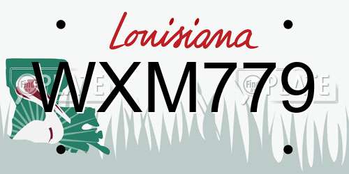 WXM779 Louisiana License Plate
