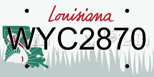 WYC2870 Louisiana License Plate