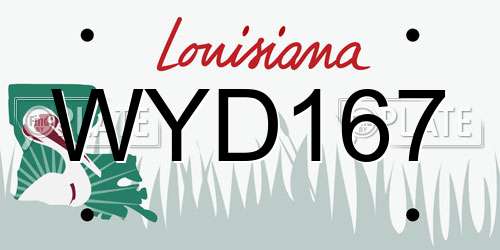 WYD167 Louisiana License Plate