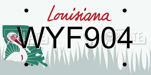 WYF904 Louisiana License Plate