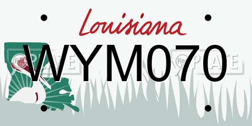 WYM070 Louisiana License Plate