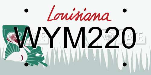 WYM220 Louisiana License Plate
