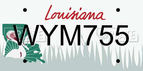 WYM755 Louisiana License Plate