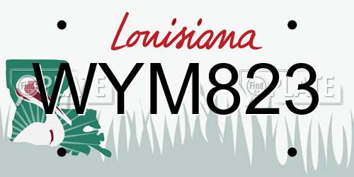 WYM823 Louisiana License Plate