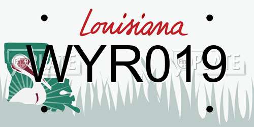 WYR019 Louisiana License Plate
