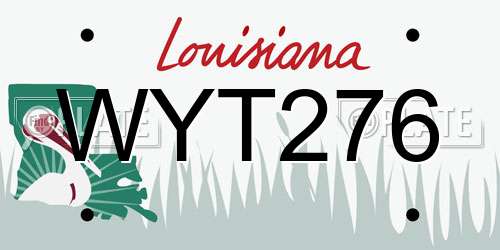 WYT276 Louisiana License Plate