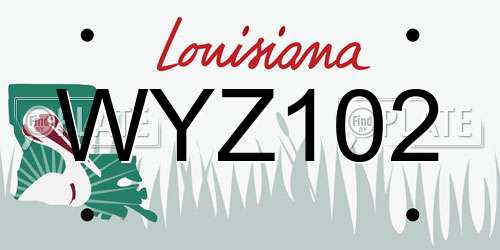 WYZ102 Louisiana License Plate