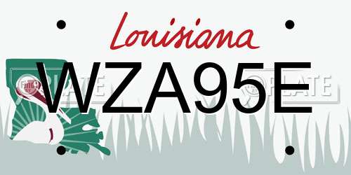 WZA95E Louisiana License Plate