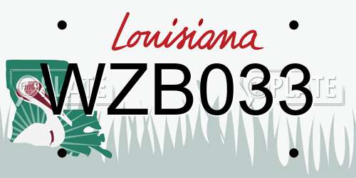 WZB033 Louisiana License Plate