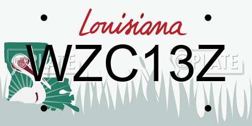 WZC13Z Louisiana License Plate
