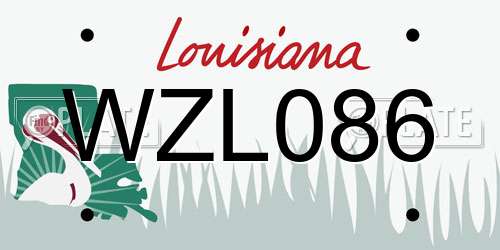WZL086 Louisiana License Plate