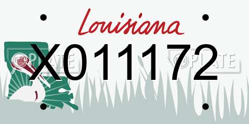 X011172 Louisiana License Plate