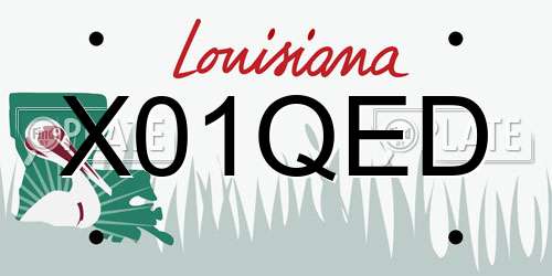 X01QED Louisiana License Plate