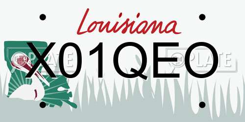 X01QEO Louisiana License Plate